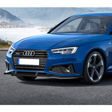 For 2019-2020 Audi A4 B9 S-Line Carbon Painted Front Bumper Splitter Spoiler Lip  3pcs