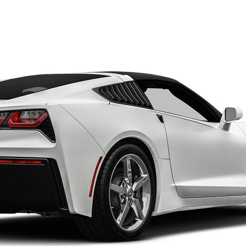 For 2014-2019 Corvette C7 Black Side Window Louvers Scoop Sunshade Cover Vent   2pcs