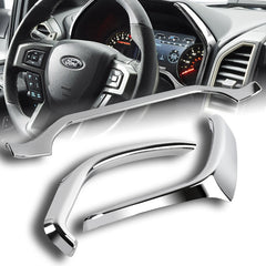 For 2015-2020 Ford F-150 F150 Chrome Grain Dashboard Instrument Trim Strip Cover