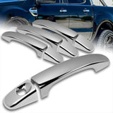 For 2012-2023 Ford Ranger Mirror Chrome Door Handle Covers Cap No Smart Keyholes