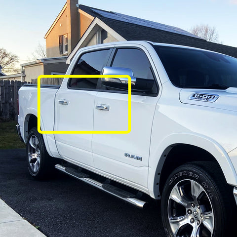 For 2019-2025 Dodge Ram 1500 Mirror Chrome Door Handle Covers No Smart Keyholes