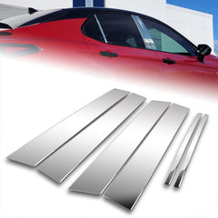 For 2018-2024 Toyota Camry Stainless Polish Mirror Chrome Door Pillar Trim 6-PCS