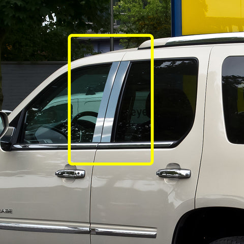 For 2007-2014 Cadillac Escalade Stainless Polish Chrome Door Pillar Trim 4-PCS
