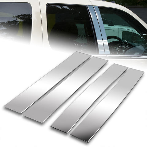 For 2007-2014 Cadillac Escalade Stainless Polish Chrome Door Pillar Trim 4-PCS