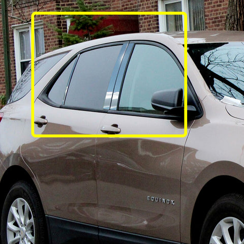 For 2018-2024 Chevy Equinox Stainless Polish Mirror Chrome Door Pillar Trim 6PCS
