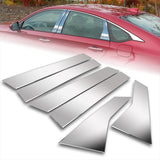 For 2018-2022 Honda Accord Stainless Polish Mirror Chrome Door Pillar Trim 6PCS