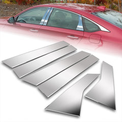 For 2018-2022 Honda Accord Stainless Polish Mirror Chrome Door Pillar Trim 6PCS