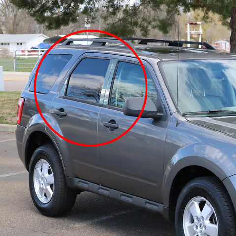 For 2008-2012 Ford Escape Chrome ABS Plastic Side Mirror Cover LH+RH 2-Pcs + For 2008-2012 Ford Escape Stainless Polish Mirror Chrome Door Pillar Trim 6PCS