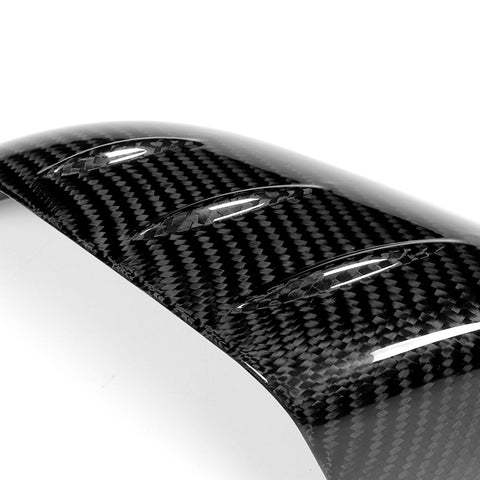 For 2017-2023 Tesla Model 3 Sedan Real Carbon Front Bumper Body Kit Lip 3pcs + For 2017-2023 Tesla Model 3 Real Carbon Fiber Side View Mirror Covers Cap Trim  2pcs