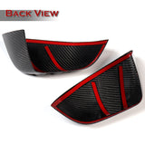 For 2017-2023 Tesla Model 3 Sedan Real Carbon Front Bumper Body Kit Lip 3pcs + For 2017-2023 Tesla Model 3 Real Carbon Fiber Side View Mirror Covers Cap Trim  2pcs