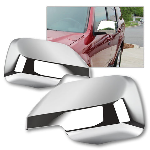 For 2008-2012 Ford Escape Chrome ABS Plastic Side Mirror Cover LH+RH 2-Pcs + For 2008-2012 Ford Escape Stainless Polish Mirror Chrome Door Pillar Trim 6PCS