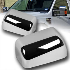 For 2008-2016 Ford F250 F350 F450 Super Duty Chrome Side Top Half Mirror Cover