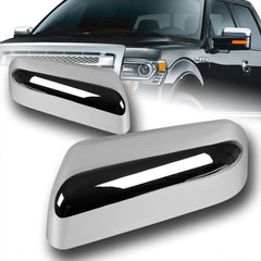 For 2009-2014 Ford F-150 ABS Mirror Chrome Side Top Half Overlays Mirror Cover