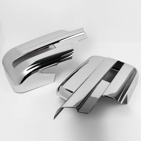 For 2009-2014 Ford F150 Mirror Chrome Full Side Mirror Covers W/ Turn Signal Cut
