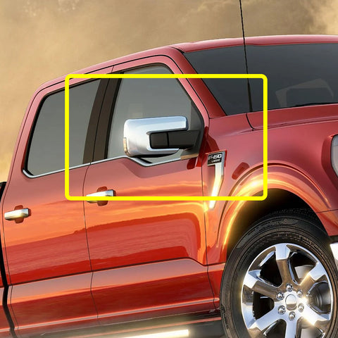 For 2021-2023 Ford F150 Chrome Side Mirror Covers Overlays W/ Turn Signal Hole