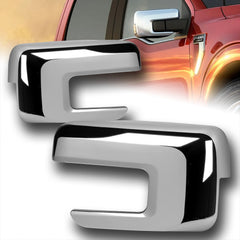For 2021-2023 Ford F150 Chrome Side Mirror Covers Overlays W/ Turn Signal Hole
