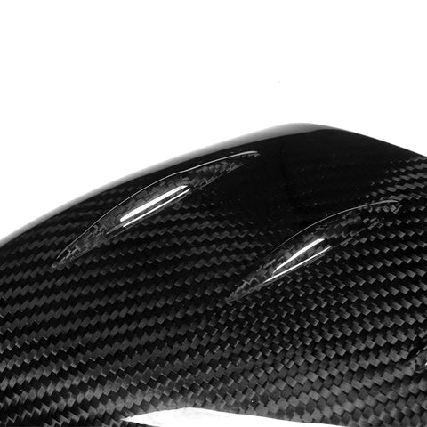 For 2018-2023 Kia Stinger GT-Line Carbon Fiber Front Bumper Splitter Spoiler Lip 3pcs + For 2018-2023 Kia Stinger GT Real Carbon Fiber Side View Mirror Covers Cap Trim 2pcs