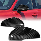 For 2018-2023 Kia Stinger GT-Line Carbon Fiber Front Bumper Splitter Spoiler Lip 3pcs + For 2018-2023 Kia Stinger GT Real Carbon Fiber Side View Mirror Covers Cap Trim 2pcs