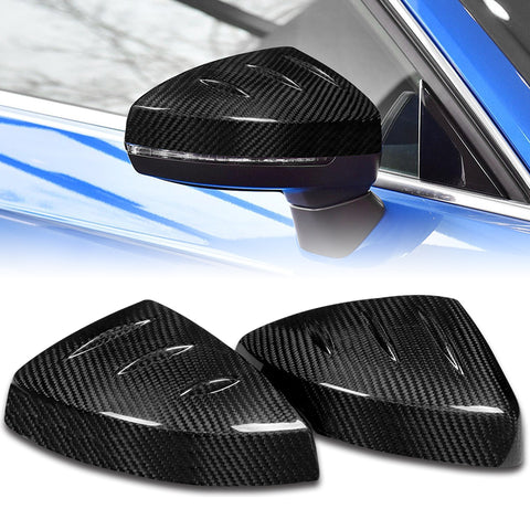 For 2014-2020 Audi A3 S3 Real Carbon Fiber Side View Mirror Covers Cap Trim