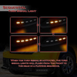 For 2022-2024 Ford Maverick Black Front Bumper Lip LED Sequential Running Lights  3pcs