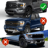 For 2021-2023 Ford F150 Black Front Bumper Lip LED Sequential Running Lights  3pcs
