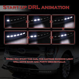 For 2021-2023 Ford F150 Black Front Bumper Lip LED Sequential Running Lights  3pcs