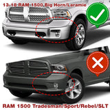 For 2013-2018 Ram 1500 / 2019-2024 Ram 1500 Classic Front Bumper Spoiler Lip  6pcs
