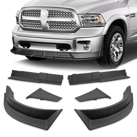 For 2013-2018 Ram 1500 / 2019-2024 Ram 1500 Classic Front Bumper Spoiler Lip  6pcs