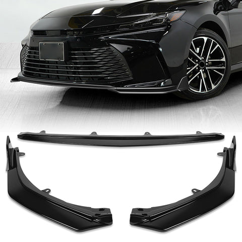 For 2025-2026 Toyota Camry LE XLE Painted BLK Front Bumper Lip Spoiler Splitter  3pcs