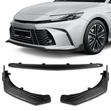 For 2025-2026 Toyota Camry LE XLE Carbon Style Front Bumper Lip Spoiler Splitter  3pcs
