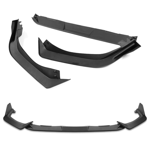 For 2025-2026 Honda Civic Sedan Hatchback Matt Black Front Bumper Lip Spoiler 3pcs