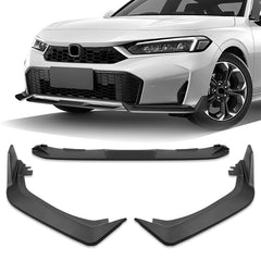 For 2025-2026 Honda Civic Sedan Hatchback Matt Black Front Bumper Lip Spoiler 3pcs