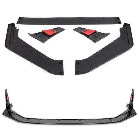 For 2023-2026 Honda Civic Type-R FL5 Painted Black Front Bumper Lip Spoiler 3pcs