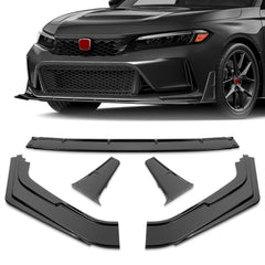 For 2023-2026 Honda Civic Type-R FL5 Painted Black Front Bumper Lip Spoiler 3pcs