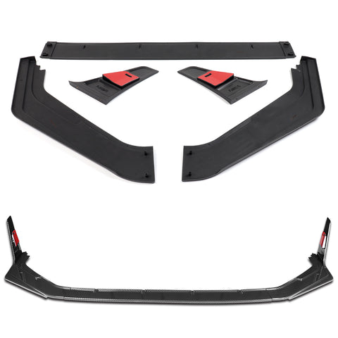 For 2023-2026 Honda Civic Type-R FL5 Carbon Painted Front Bumper Lip Spoiler  3pcs