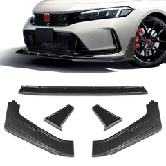 For 2023-2026 Honda Civic Type-R FL5 Carbon Painted Front Bumper Lip Spoiler  3pcs
