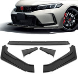 For 2023-2026 Honda Civic Type-R FL5 Black Front Bumper Lip Spoiler Splitter 3pcs