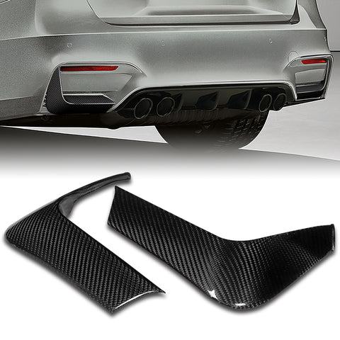 For 2015-2020 BMW F80 F82 F83 M3 M4 Real Carbon Fiber Rear Bumper Splitter Lip  2pcs