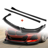 For 2019-2022 BMW Z4 G29 M-Sport Carbon Look Front Bumper Body Kit Spoiler Lip + 86" x 4" Universal Carbon Look Side Skirt Extension Rocker Splitters Lip 9pcs