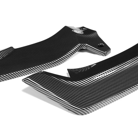 For 2019-2022 BMW Z4 G29 M-Sport Carbon Look Front Bumper Body Kit Spoiler Lip + 86" x 4" Universal Carbon Look Side Skirt Extension Rocker Splitters Lip 9pcs