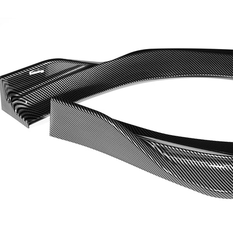 For 2019-2022 BMW Z4 G29 M-Sport Carbon Look Front Bumper Body Kit Spoiler Lip + 86" x 4" Universal Carbon Look Side Skirt Extension Rocker Splitters Lip 9pcs
