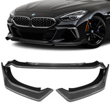 For 2019-2022 BMW Z4 G29 M-Sport Carbon Look Front Bumper Body Kit Spoiler Lip + 86" x 4" Universal Carbon Look Side Skirt Extension Rocker Splitters Lip 9pcs