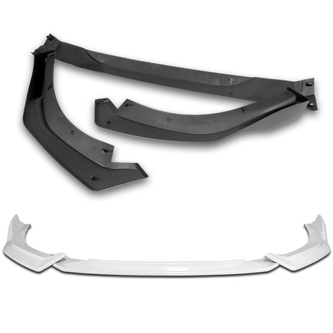 For 2019-2022 BMW Z4 G29 M-Sport Painted White Front Bumper Body Kit Spoiler Lip + 86" x 4" Universal Painted White Side Skirt Extension Rocker Splitters Lip 9pcs