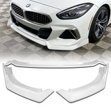 For 2019-2022 BMW Z4 G29 M-Sport Painted White Front Bumper Body Kit Spoiler Lip + 86" x 4" Universal Painted White Side Skirt Extension Rocker Splitters Lip 9pcs