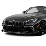 For 2019-2022 BMW Z4 G29 M-Sport Matt Black Front Bumper Body Kit Spoiler Lip + 86" x 4" Universal Black Side Skirt Extension Rocker Splitters Diffuser Lip 9pcs