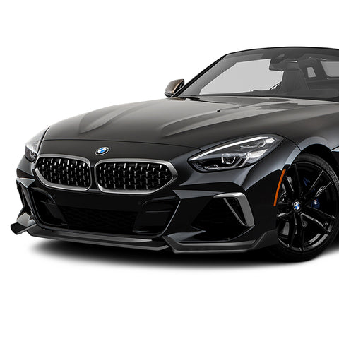For 2019-2022 BMW Z4 G29 M-Sport Matt Black Front Bumper Body Kit Spoiler Lip + 86" x 4" Universal Black Side Skirt Extension Rocker Splitters Diffuser Lip 9pcs