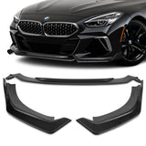 For 2019-2022 BMW Z4 G29 M-Sport Matt Black Front Bumper Body Kit Spoiler Lip + 86" x 4" Universal Black Side Skirt Extension Rocker Splitters Diffuser Lip 9pcs