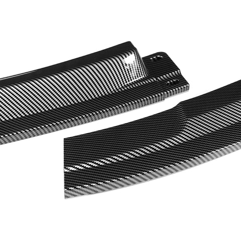 For 2016-2020 BMW M2 F87 RA-Style Carbon Look Front Bumper Spoiler Splitter Lip + 86" x 4" Universal Carbon Look Side Skirt Extension Rocker Splitters Lip 9pcs
