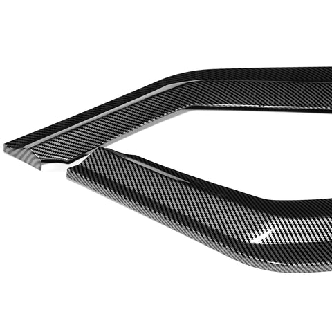 For 2016-2020 BMW M2 F87 RA-Style Carbon Look Front Bumper Spoiler Splitter Lip + 86" x 4" Universal Carbon Look Side Skirt Extension Rocker Splitters Lip 9pcs