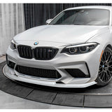 For 2016-2020 BMW M2 F87 RA-Style Painted WH Front Bumper Spoiler Splitter Lip + 86" x 4" Universal Painted White Side Skirt Extension Rocker Splitters Lip 9pcs